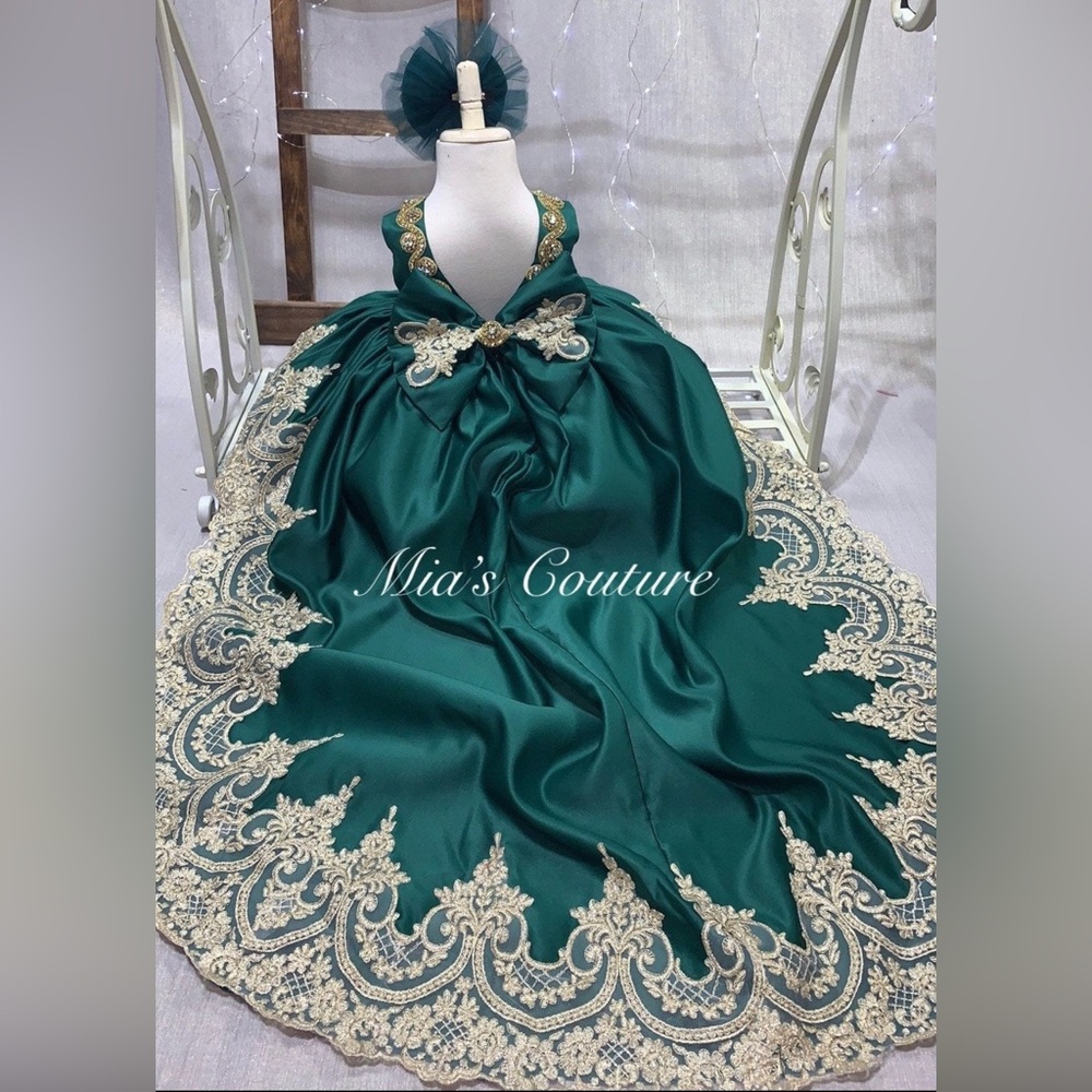 Toddler Emerald green Gown Dress
